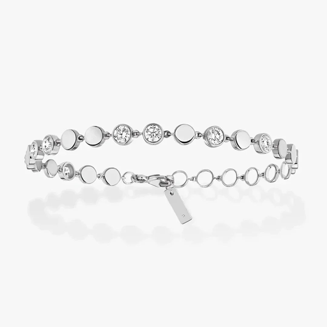 Luxury Silver/Gold Round Diamond Bracelet for Women