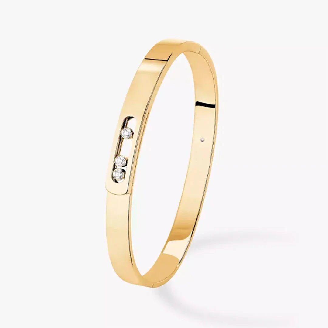 Luxury Three Sliding Diamond Bangle Bracelets for Women