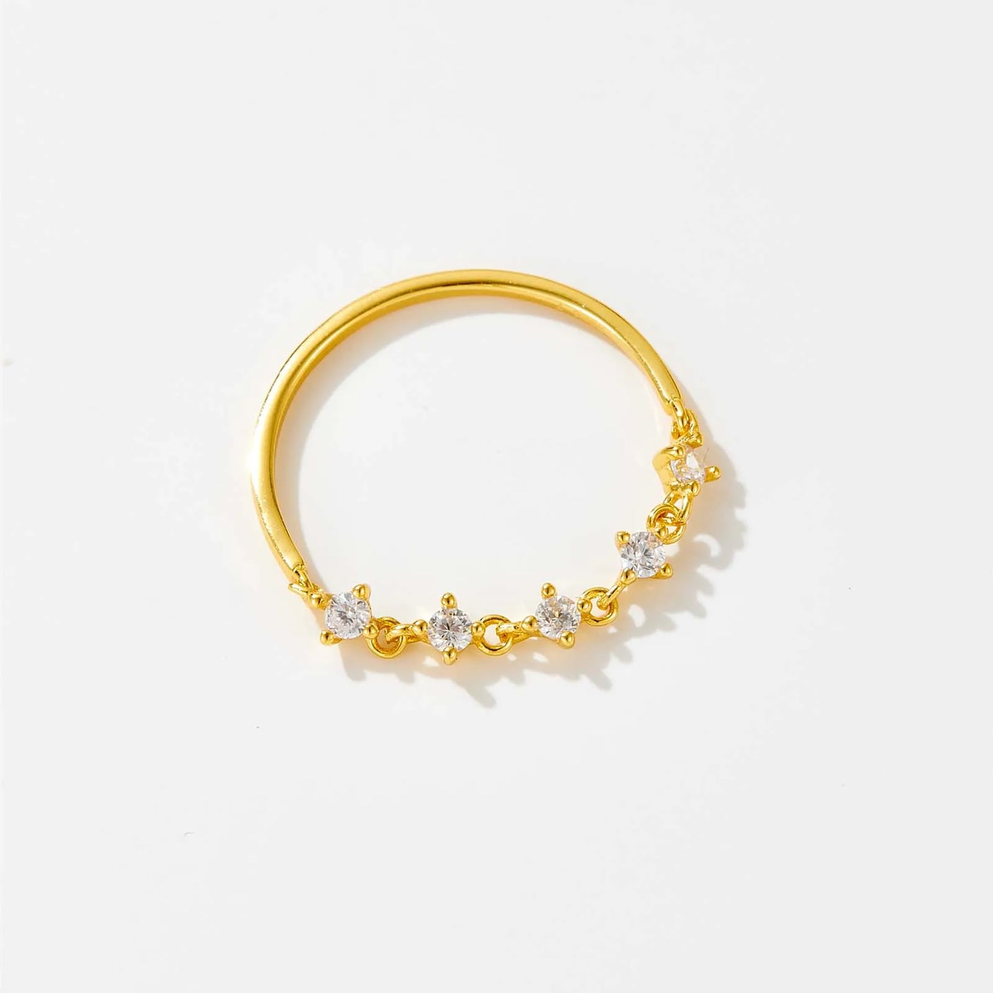 Silver Gold Zircon Rings for Women
