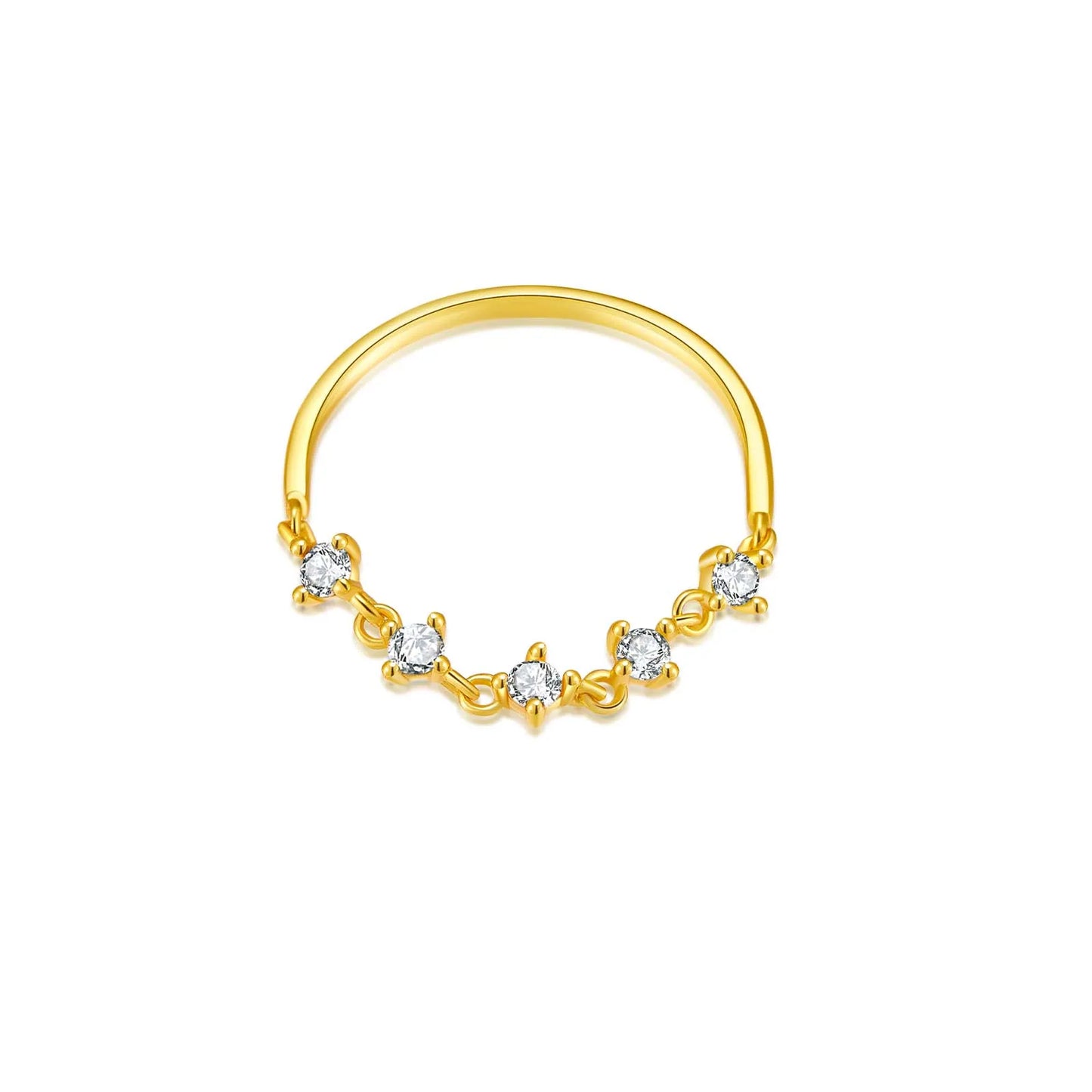 Silver Gold Zircon Rings for Women
