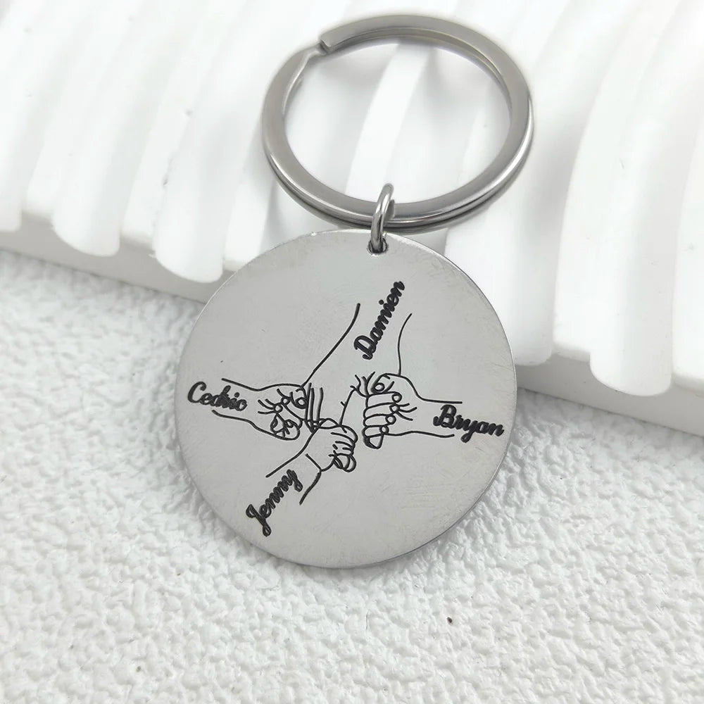 Custom Personalized 2-4 Names Keychains
