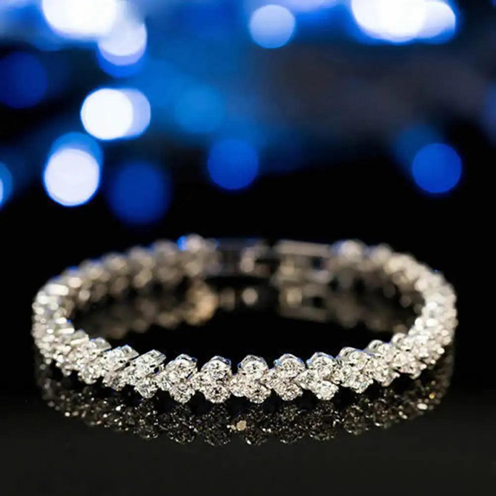 Elegant Cubic Zircon Rhinestone Bracelet for Women