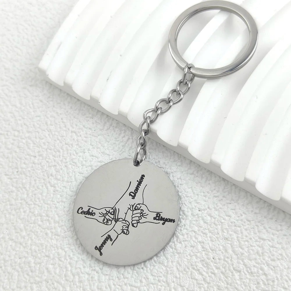 Custom Personalized 2-4 Names Keychains